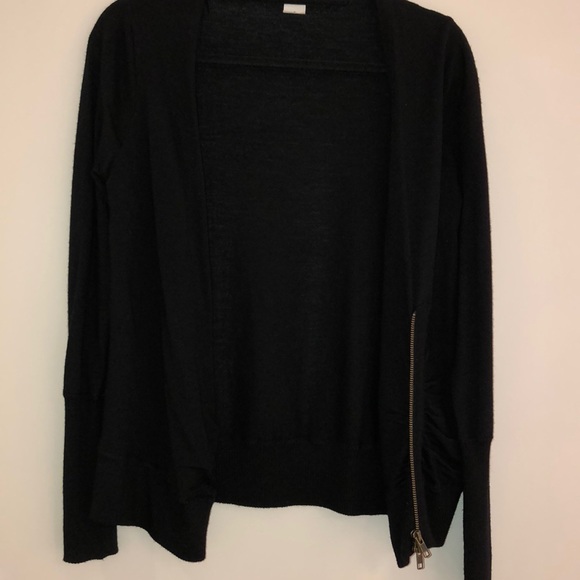 J.Crew Black Wool Zipper Cardigan Sweater - Picture 7 of 10